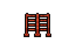 Pixel art wooden fence graphic clipart Product Image 1