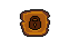 Pixel art wooden padlock button icon graphic design vector Product Image 1
