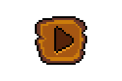 Pixel art wooden play button icon graphic design vector Product Image 1