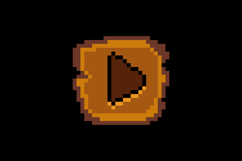 Pixel art wooden play button icon graphic design vector Product Image 2