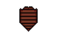 Pixel art wooden shield shape ui game element Product Image 1