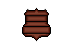 Pixel art wooden shield shape ui game isolated Product Image 1