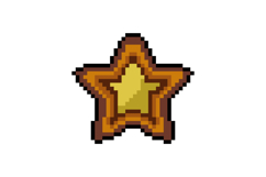 Pixel art wooden star button icon graphic design vector Product Image 1