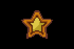 Pixel art wooden star button icon graphic design vector Product Image 2