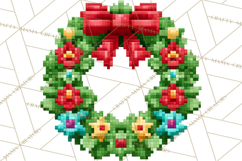 Pixel Christmas Arcade Clipart, Retro Gamer Clip Art Product Image 4