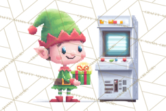 Pixel Christmas Arcade Clipart, Retro Gamer Clip Art Product Image 2
