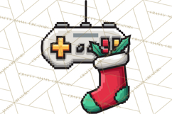Pixel Christmas Arcade Clipart, Retro Gamer Clip Art Product Image 2