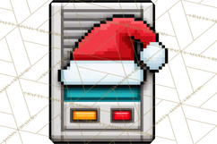 Pixel Christmas Arcade Clipart, Retro Gamer Clip Art Product Image 3