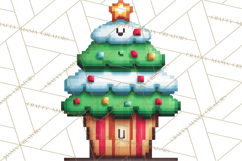 Pixel Christmas Arcade Clipart, Retro Gamer Clip Art Product Image 5