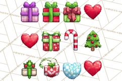Pixel Christmas Arcade Clipart, Retro Gamer Clip Art Product Image 2