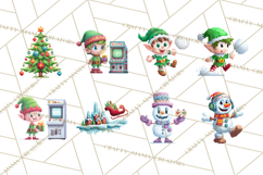 Pixel Christmas Arcade Clipart, Retro Gamer Clip Art Product Image 4