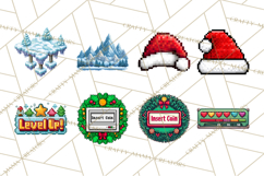 Pixel Christmas Arcade Clipart, Retro Gamer Clip Art Product Image 6