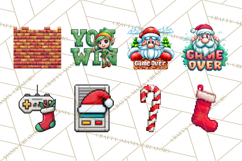 Pixel Christmas Arcade Clipart, Retro Gamer Clip Art Product Image 7