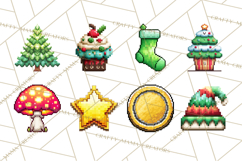 Pixel Christmas Arcade Clipart, Retro Gamer Clip Art Product Image 9