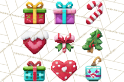 Pixel Christmas Arcade Clipart, Retro Gamer Clip Art Product Image 3