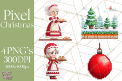 Pixel Christmas Arcade Clipart, Retro Gamer Clip Art Product Image 1