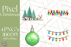 Pixel Christmas Arcade Clipart, Retro Gamer Clip Art Product Image 1