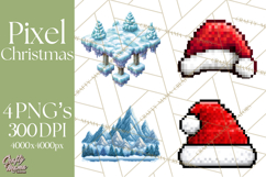 Pixel Christmas Arcade Clipart, Retro Gamer Clip Art Product Image 1