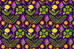 Pixel Flowers Seamless Pattern Product Image 1