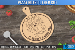 Pizza Board Laser Cut Bundle, Wooden Pizza Cutting Board SVG Product Image 3