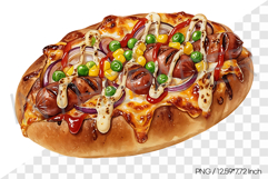 Pizza bread PNG Clipart Dessert Watercolor Illustration Product Image 1
