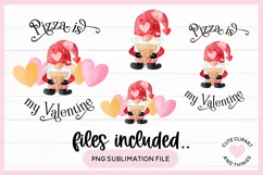 Valentine's Day Pizza Is My Valentine Gnome Sublimation Product Image 2