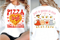 Pizza is My Valentine Skeleton PNG, Valentine Sublimation Product Image 2