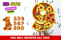 Pizza Numbers 3D SVG Product Image 1