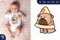 Pizza on Dog Head Illustration Product Image 1