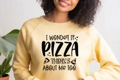 I Wonder If Pizza I Funny Pizza Tshirt SVG I Pizza Sign SVG Product Image 3