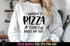 I Wonder If Pizza I Funny Pizza Tshirt SVG I Pizza Sign SVG Product Image 1