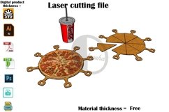 Pizza Serving Plate with Serving Slices- Laser Cut File Product Image 1