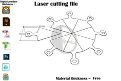 Pizza Serving Plate with Serving Slices- Laser Cut File Product Image 2