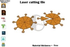 Pizza Serving Plate with Serving Slices- Laser Cut File Product Image 3