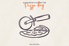 Hand Drawn Pizza Clipart Pizza Illustration SVG PNG EPS Product Image 1