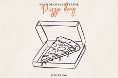 Hand Drawn Pizza Clipart Pizza Illustration SVG PNG EPS Product Image 1