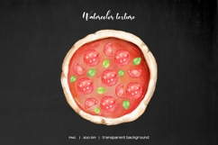 Watercolor pizza clipart. Lets make a pizza. Pizza margarita Product Image 6