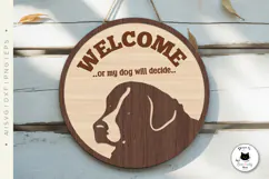Funny Dog Signs Laser Cut | Welcome Sign SVG Files Product Image 2
