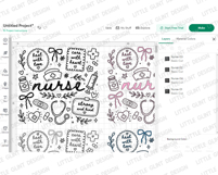 Boho Nurse Floral Coquette SVG PNG | Nurse Blue Floral Shirt Product Image 4