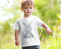 Patchwork Easter Bunny Boy Shirt PNG | Faux Embroidered Boy Product Image 3