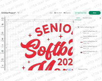 Senior Softball Mom 2026 SVG PNG Trendy Minimalist Sport Mom Product Image 6