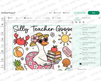 Last Day of School Teacher Goose SVG PNG Silly Goose Teacher Product Image 5