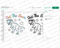 Out The Door Dinosaur SVG PNG | Preppy Last Day Of School Product Image 4