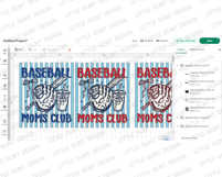 Baseball Moms Club SVG PNG, Striped Baseball Mama Png Product Image 5
