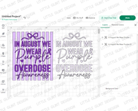 In August We Wear Purple SVG PNG | Overdose Awareness Product Image 5