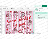 Coquette Striped Strawberry SVG PNG | Picked by God Png Product Image 4
