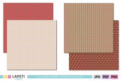 Christmas plaid and stripe digital backgrounds in red, beige, and green, ideal for scrapbooking or invitations.