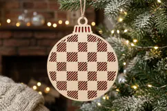 Plaid Christmas Bauble SVG Laser Cut Ornament Design File Product Image 2