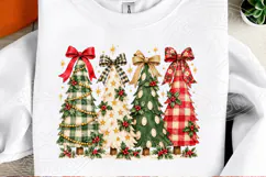 Plaid Christmas Tree PNG, Rustic Bow Chr Product Image 2