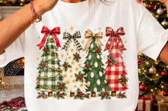 Plaid Christmas Tree PNG, Rustic Bow Chr Product Image 3